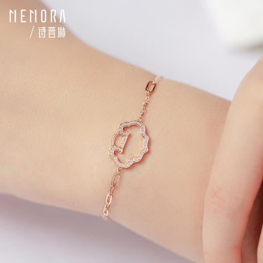 如意系列玫瑰18K金钻石镂空满钻如意手链KB223201 商品图2