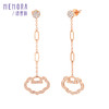 如意系列玫瑰色18K金钻石镂空满钻如意耳饰KE281001 商品缩略图0