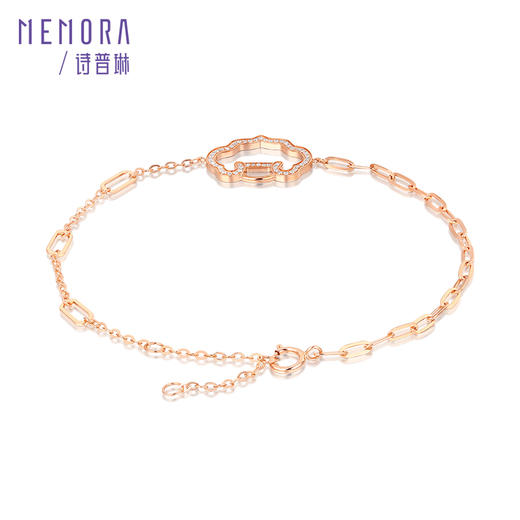 如意系列玫瑰18K金钻石镂空满钻如意手链KB223201 商品图10