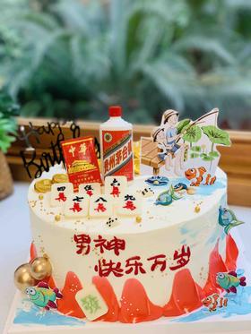 双面钓鱼 烟酒麻将奶油蛋糕 下单前请仔细阅读商品详情