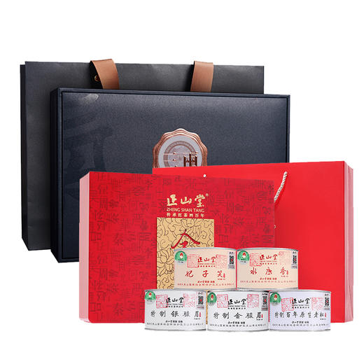 分两个包裹 正山堂茶业 武夷山桐木关正山小种红茶全家福系列礼盒+正山堂 三两骨气 岩语·三坑两涧岩茶【鲜知50.0】 商品图0