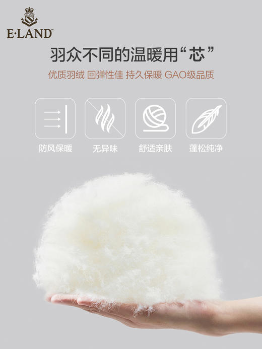 ELAND衣恋2022新款洋气短款小个子连帽面包服羽绒服外套女EEJDB4TC3C 商品图2