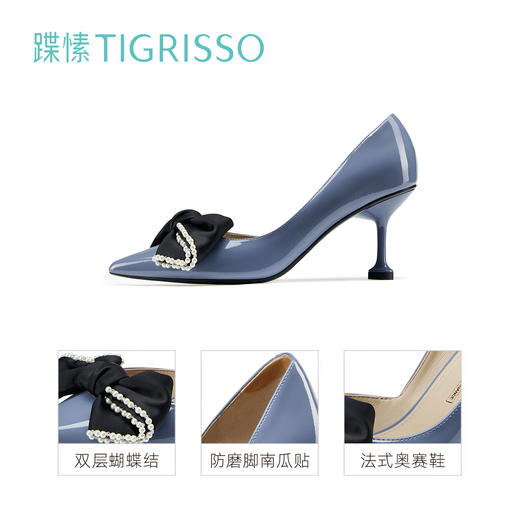 【2F】【新年礼物】蹀愫2022春新款蝴蝶高跟鞋女尖头婚鞋TA32116-82 商品图1