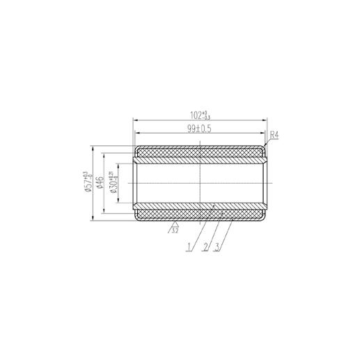 导向臂衬套弹簧梁衬套安装孔φ30-57*102德式适用BPW等空气悬架博戈 商品图4
