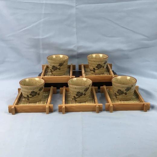 日本松坂屋梅花茶碗 5套装 原盒保留 实物见视频 商品图0