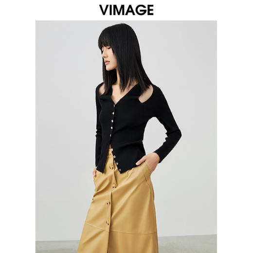 VIMAGE纬漫纪春季新款时尚个性显瘦针织衫女V1701304 商品图3