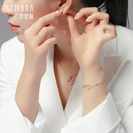 如意系列玫瑰18K金钻石镂空满钻如意手链KB223201 商品图7