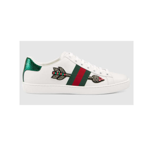 GUCCI 古驰 女士 Ace系列 弓箭刺绣休闲运动鞋 白色 454551 A38G0 9064 商品图1