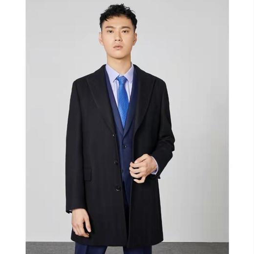 南4雅戈尔条纹枪驳头领大衣 商品图0