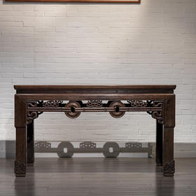 清中期 红木拱璧纹独板画桌