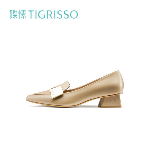 【2F】【新年礼物】蹀愫2022春新尖头粗跟英伦乐福小皮鞋单女TA32109-11 商品图2