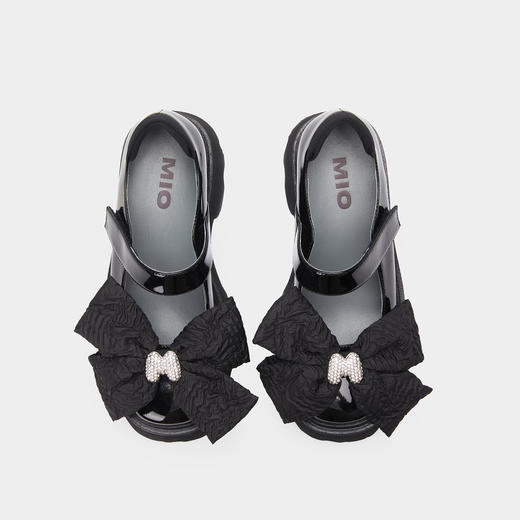 MIO米奥秋冬女鞋个性可爱蝴蝶结厚底甜酷小香风玛丽珍单鞋M221420401 商品图3