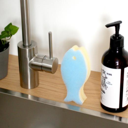 日本MARNA POCO海绵擦带吸盘厨房双面去污洗碗布清洁擦可替换 商品图2