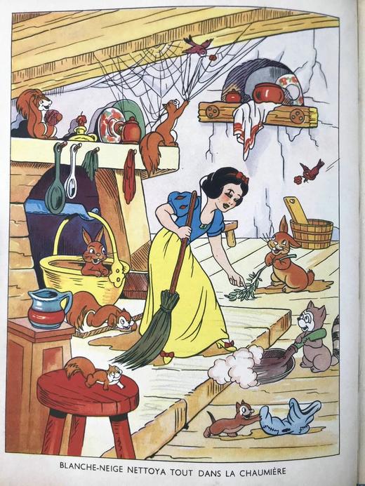 【法语】迪士尼插图本！1938年 白雪公主与七个小矮人 数十幅插图 精装18开 商品图13