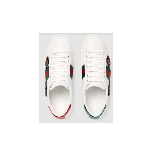 GUCCI 古驰 女士 Ace系列 弓箭刺绣休闲运动鞋 白色 454551 A38G0 9064 商品图3