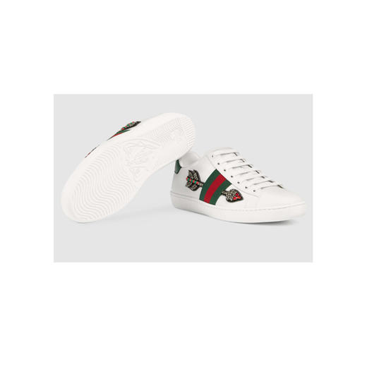 GUCCI 古驰 女士 Ace系列 弓箭刺绣休闲运动鞋 白色 454551 A38G0 9064 商品图0