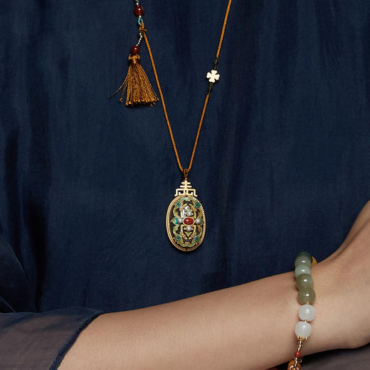 【银饰复古气质和田玉手链】宫典国潮  小众中国风奢华气质创意配饰 商品图9