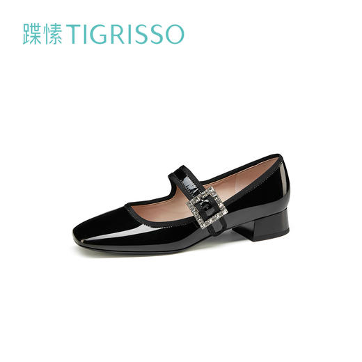 【2F】【新年礼物】蹀愫2022春新复古玛丽珍粗跟方头皮鞋单女TA32103-82 商品图2