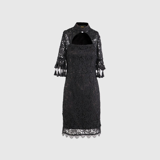 旗袍领流苏装饰改良旗袍 商品图0