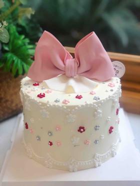 翻糖蝴蝶结奶油蛋糕 下单前请仔细阅读商品详情