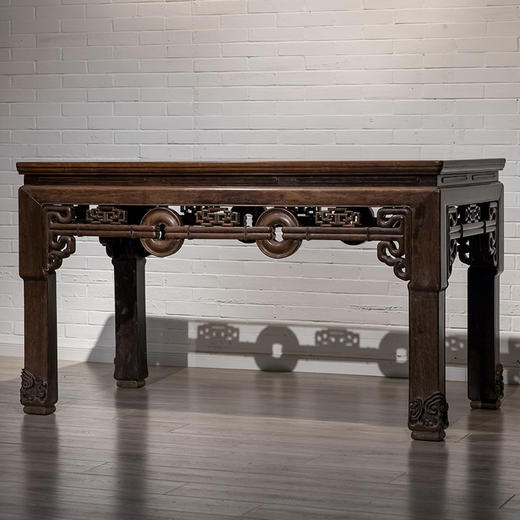 清中期 红木拱璧纹独板画桌 商品图4