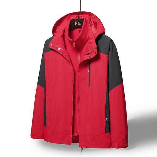 【运动服】秋冬款三合一冲锋衣加厚保暖登山服男女款户外运动套装 商品图0