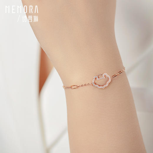 如意系列玫瑰18K金钻石镂空满钻如意手链KB223201 商品图5