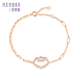 如意系列玫瑰18K金钻石镂空满钻如意手链KB223201