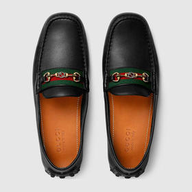 GUCCI 古驰 男士织带驾车鞋 男士皮鞋 黑色 624698 1XH10 1066