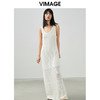 VIMAGE纬漫纪春季气质温柔显瘦镂空飞袖针织连衣裙V1701317 商品缩略图3