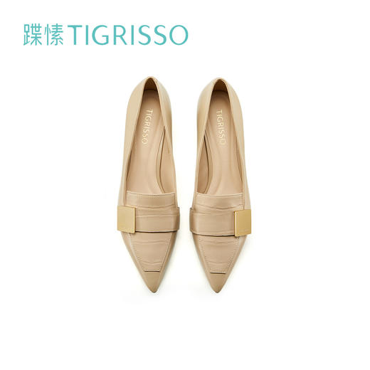 【2F】【新年礼物】蹀愫2022春新尖头粗跟英伦乐福小皮鞋单女TA32109-11 商品图3