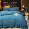 无印良品60s贡缎长绒棉全棉四件套-星空蓝 床笠款 商品缩略图0