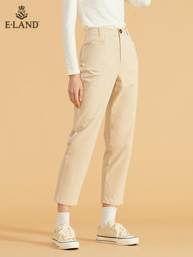 ELAND衣恋新款秋季简约宽松显瘦外穿白色休闲裤直筒裤女