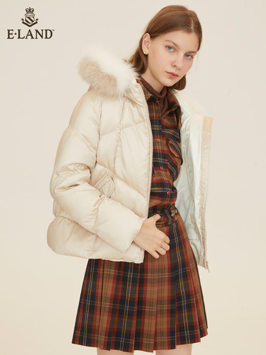 ELAND衣恋2022新款洋气短款小个子连帽面包服羽绒服外套女EEJDB4TC3C 商品图0