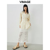 VIMAGE纬漫纪春季新款时尚包臀过膝镂空针织半身裙女半裙V1701303 商品缩略图4