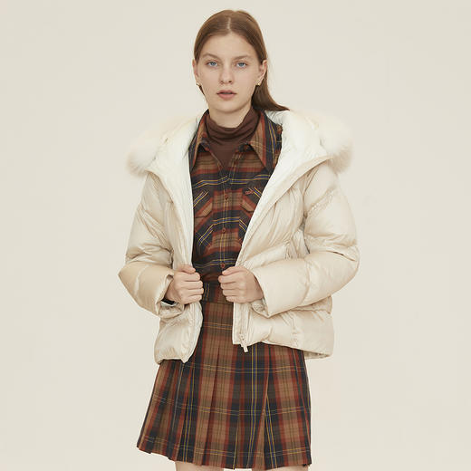 ELAND衣恋2022新款洋气短款小个子连帽面包服羽绒服外套女EEJDB4TC3C 商品图5