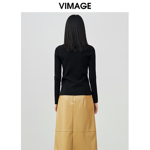 VIMAGE纬漫纪春季新款时尚个性显瘦针织衫女V1701304 商品图4