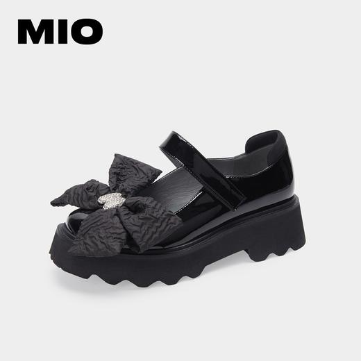 MIO米奥秋冬女鞋个性可爱蝴蝶结厚底甜酷小香风玛丽珍单鞋M221420401 商品图0