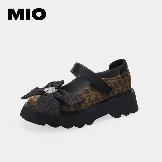 MIO米奥秋冬女鞋个性可爱蝴蝶结厚底甜酷小香风玛丽珍单鞋M221420401 商品图1