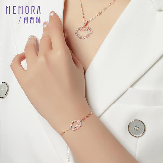 如意系列玫瑰18K金钻石镂空满钻如意手链KB223201 商品图1