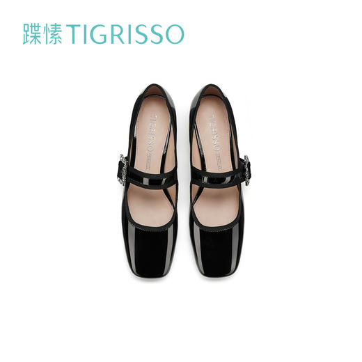 【2F】【新年礼物】蹀愫2022春新复古玛丽珍粗跟方头皮鞋单女TA32103-82 商品图3