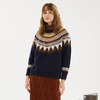 ELAND衣恋新款宽松费尔岛复古花纹半高领圆领针织毛衣女EEKWB4VC1M 商品缩略图5