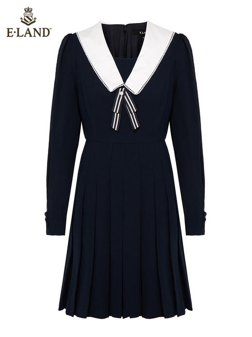 ELAND衣恋2021秋季新款海军风气质法式甜美连衣裙女EEOWB38C2C 商品图4