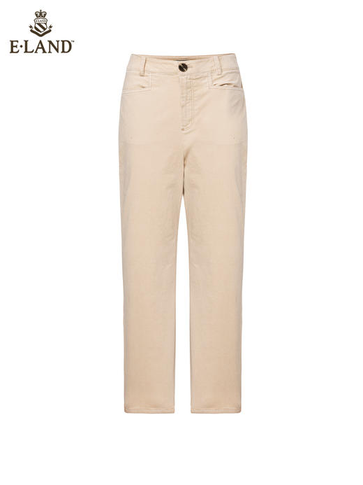 ELAND衣恋新款秋季简约宽松显瘦外穿白色休闲裤直筒裤女 商品图2