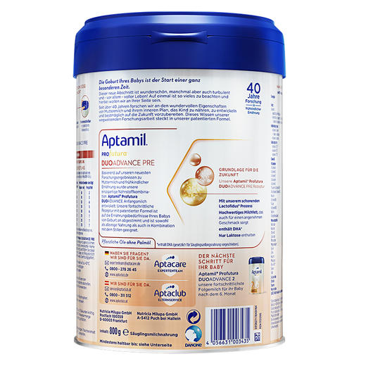 [极速送达]德国 爱他美（Aptamil）白金版婴儿配方奶粉 800g Pre段（新包装） 商品图1
