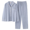 猫人长袖开衫睡衣女MR6601U蓝色双面100%棉 商品缩略图0
