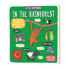 小小探险家 在雨林 纸板翻翻书 英文原版 Little Explorers In the Rainforest 英文版儿童英语科普绘本 精装 进口原版书籍