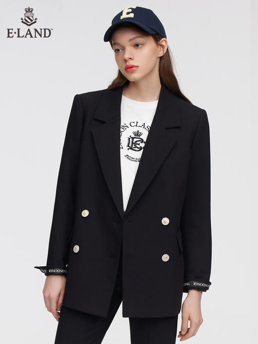 ELAND衣恋简约职业通勤双排扣西装外套EEJKC12H1M 商品图2