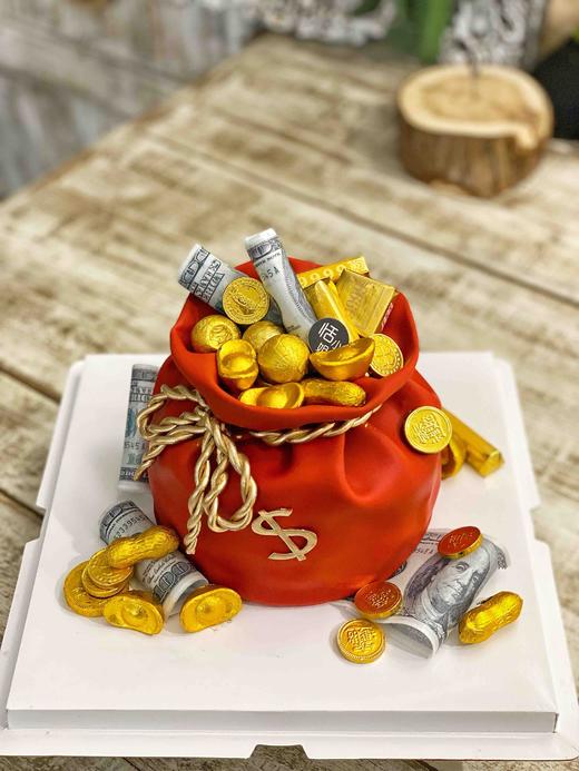 翻糖蛋糕：招财福袋，文字装饰可食用，需提前4天预订 商品图7