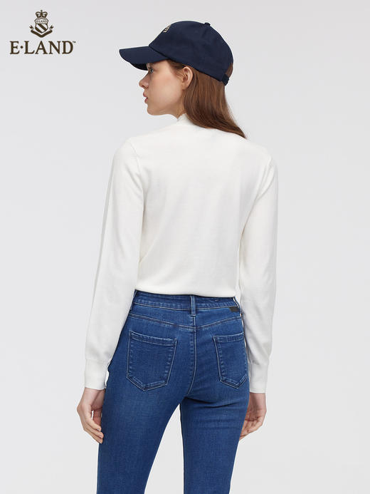 ELAND衣恋简约基础罗纹半高领打底衫	EEKWC11H4M 商品图1